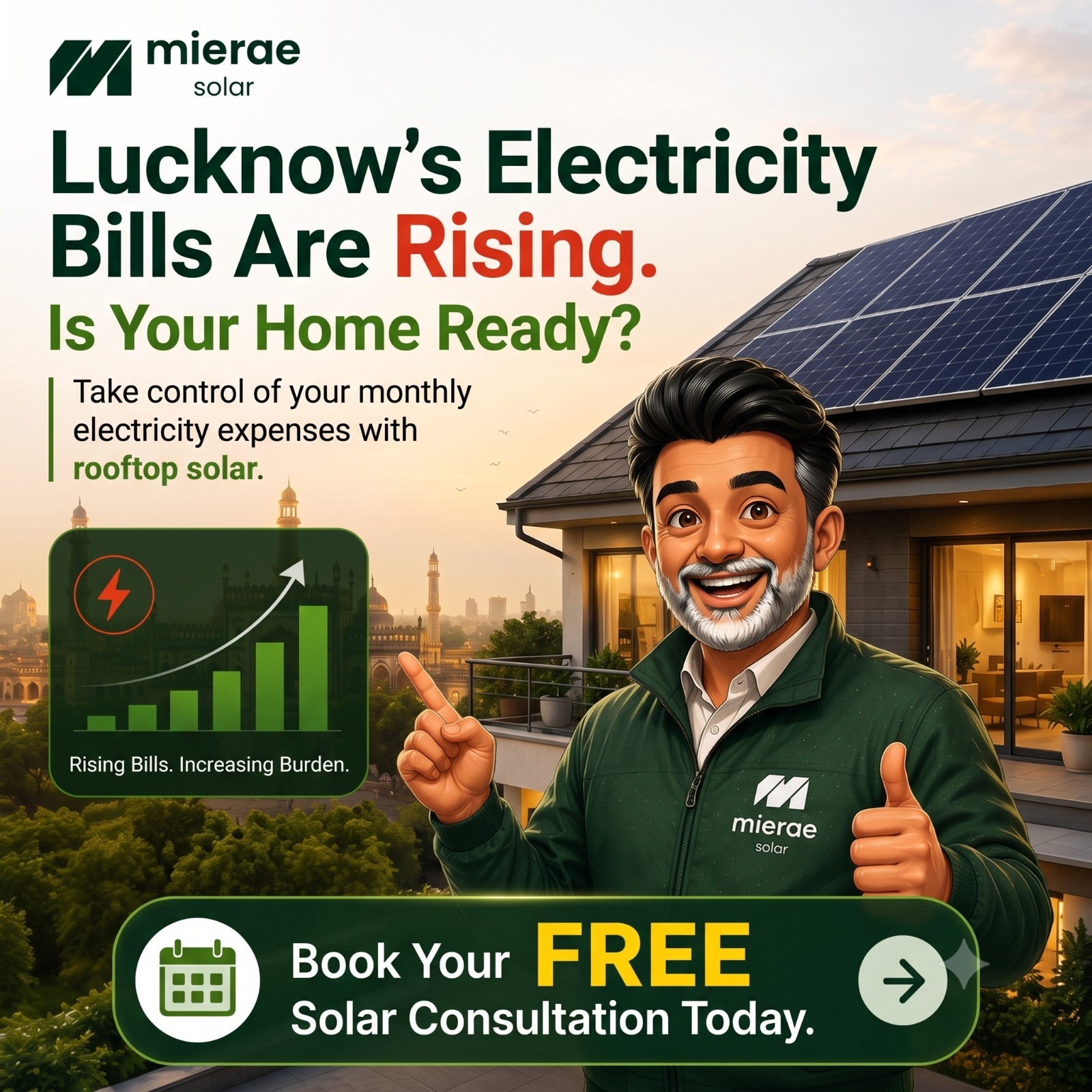 Solar vs Rising Electricity Bills in Lucknow
